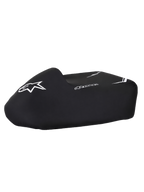 Alpinestars capa para kart, capa impermeável preta com logótipos brancos, ajuste estruturado e bordo inferior elástico para proteção no paddock e durante o armazenamento