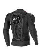 Alpinestars Bionic Pro V3 Plasma Protection Jacket, preto, vista traseira realçando o protetor de costas com tecnologia Cell, chassis em malha respirável e proteção de ombro integrada, equipamento de proteção para motocross