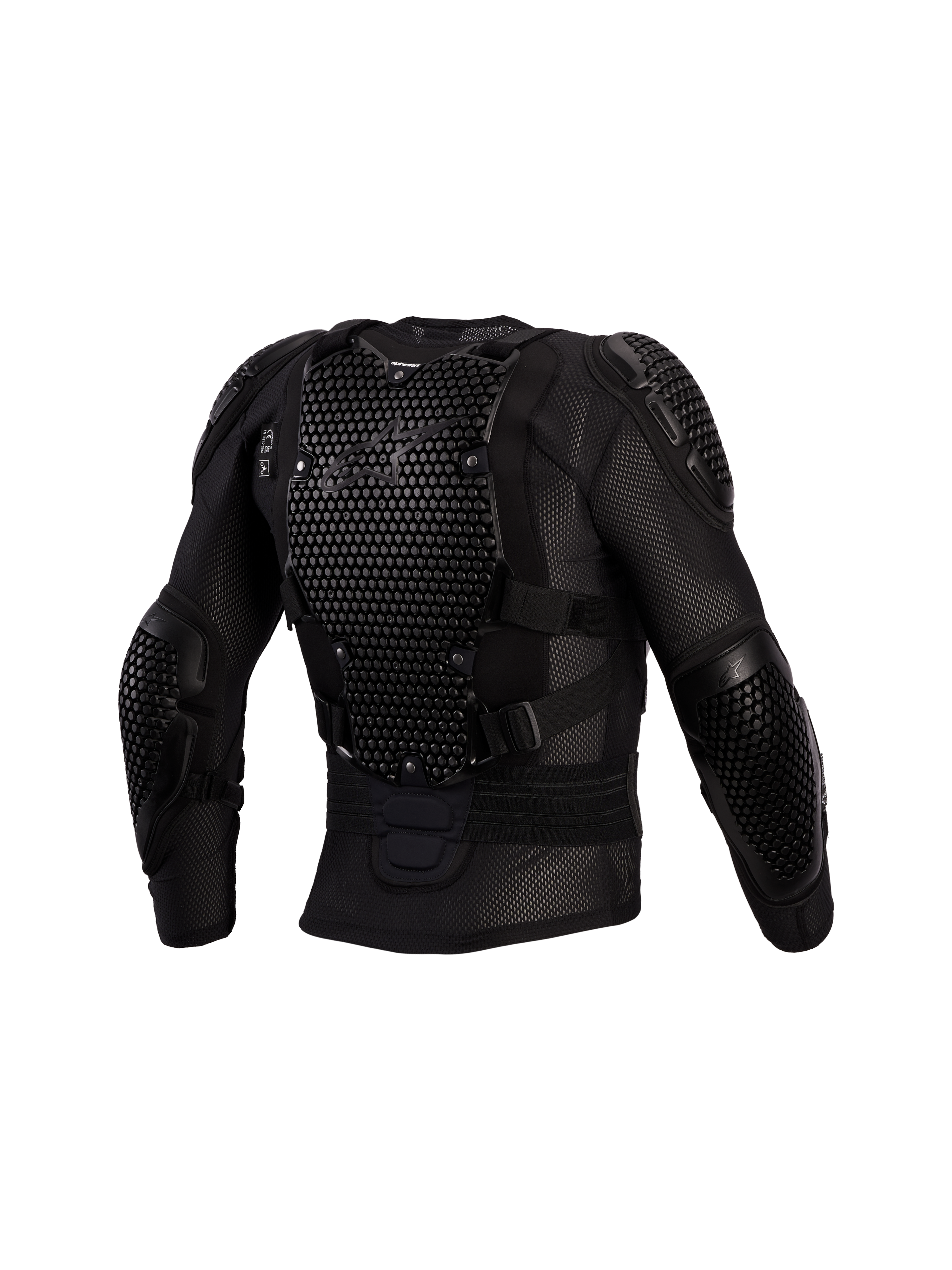 Alpinestars casaco de proteção Bionic Action V3, equipamento de motocross para homem, preto, protetor de costas A-Morph e malha respirável, vista traseira, certificado CE