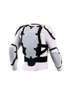 Casaco de proteção Bionic Action V3 Alpinestars, branco e preto, com tecnologia A-Morph e certificado CE para motocross.