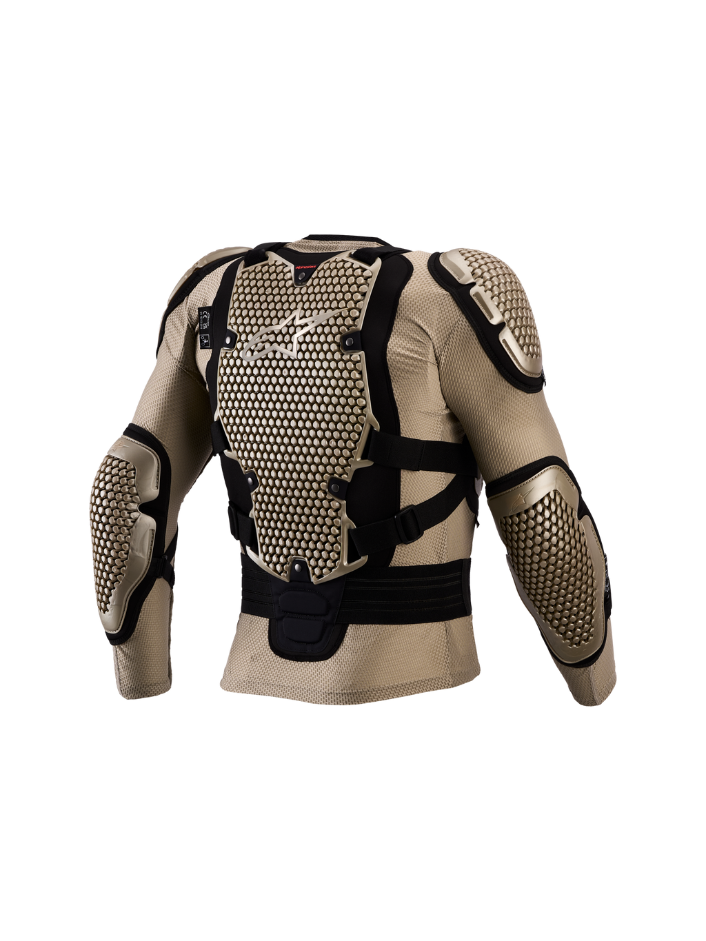 Alpinestars casaco de proteção Bionic Action V3, armadura de motocross, alumínio e preto, vista traseira, certificado CE