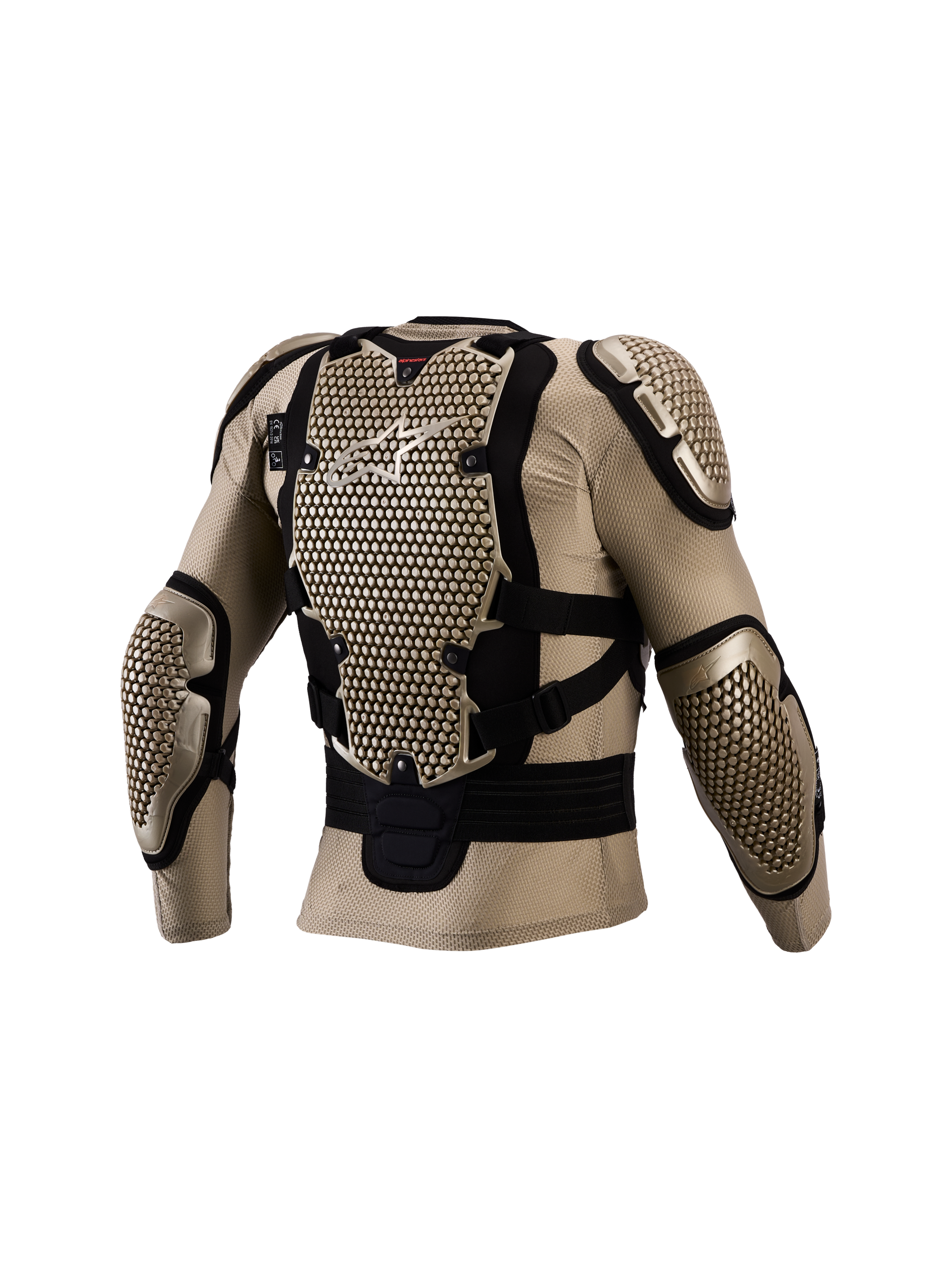 Alpinestars casaco de proteção Bionic Action V3, armadura de motocross, alumínio e preto, vista traseira, certificado CE