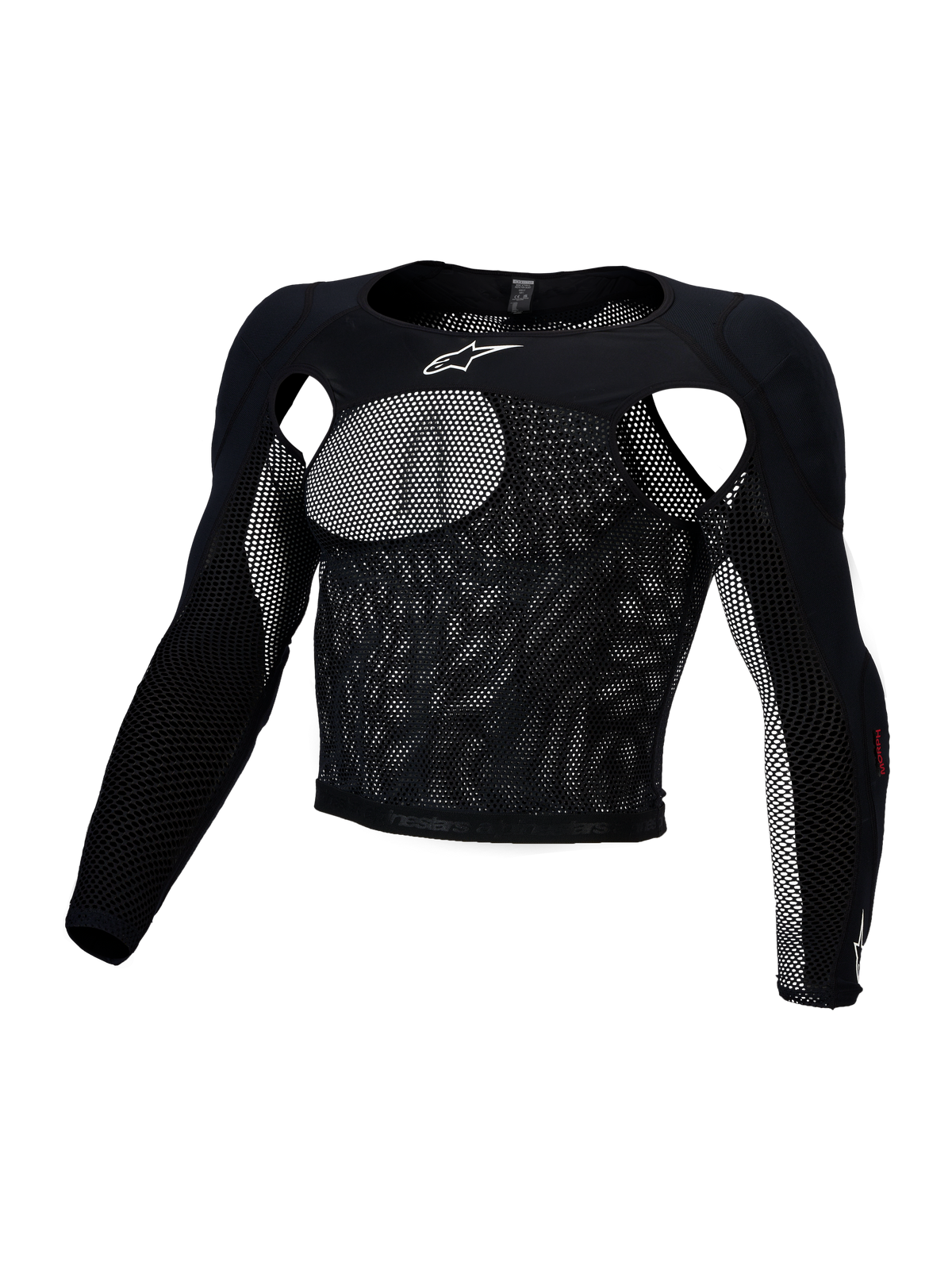 Alpinestars top de proteção Bionic Race, preto, malha elástica com protetores A-Morph certificados CE para motocross
