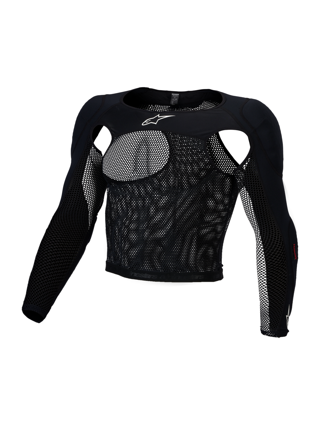 Alpinestars top de proteção Bionic Race, preto, malha elástica com protetores A-Morph certificados CE para motocross