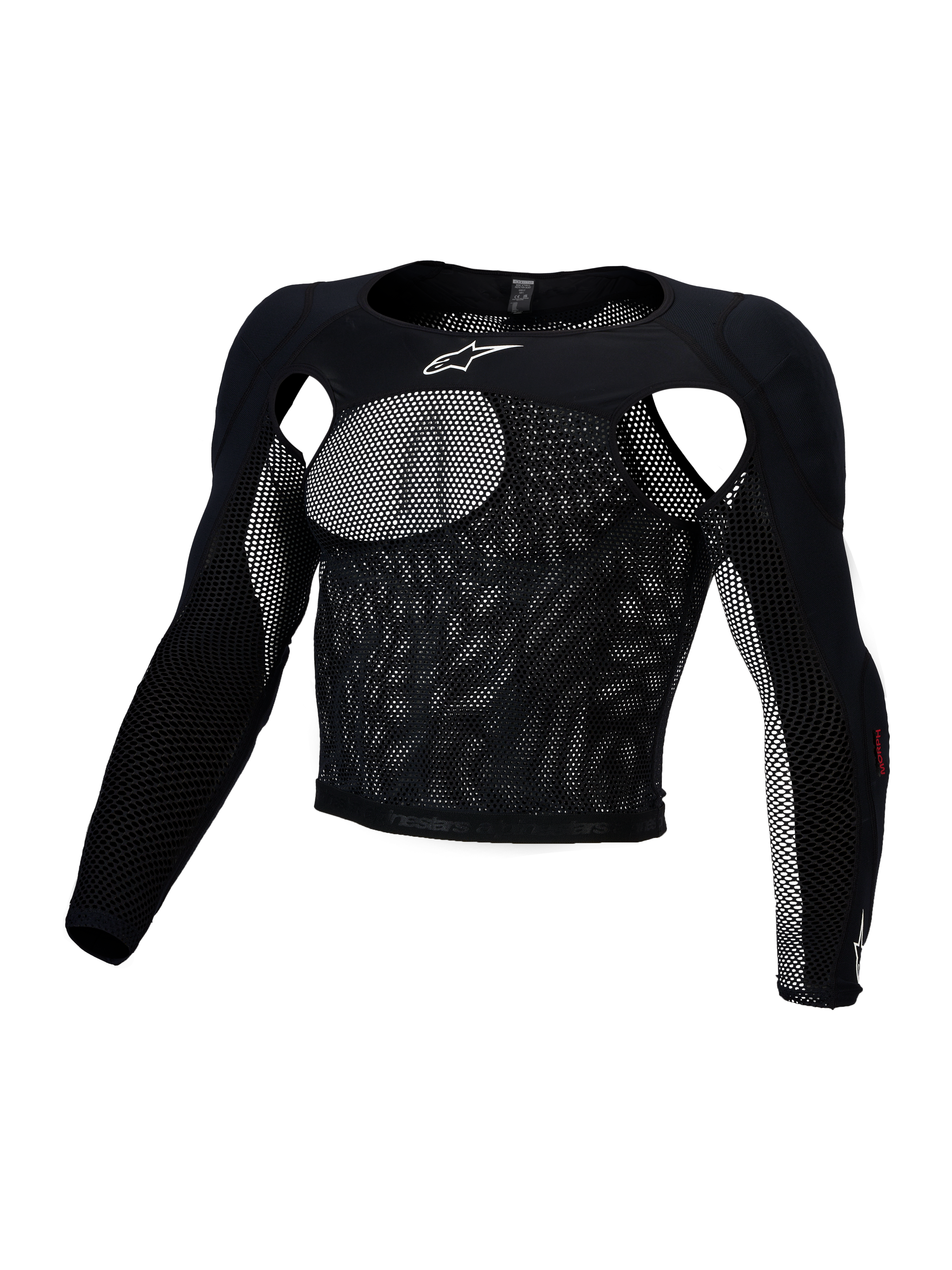 Alpinestars top de proteção Bionic Race, preto, malha elástica com protetores A-Morph certificados CE para motocross