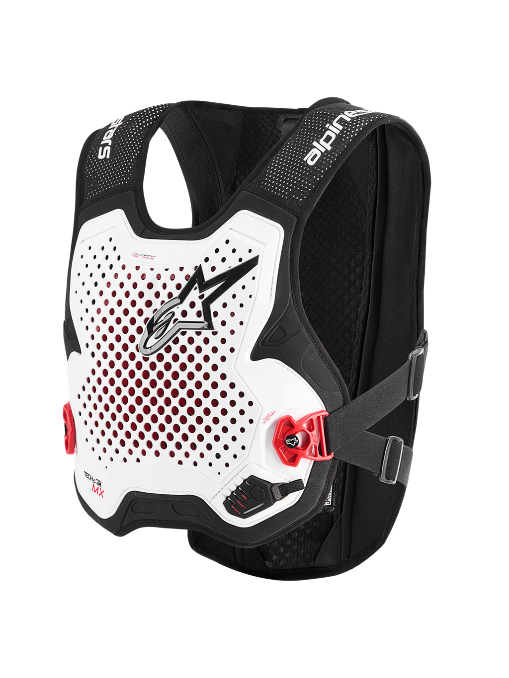 Alpinestars Airbag Tech-Air® MX, colete de proteção para motocross, preto e branco, certificado CE, com protetor de costas Nucleon PLASMA integrado e construção em malha elástica respirável