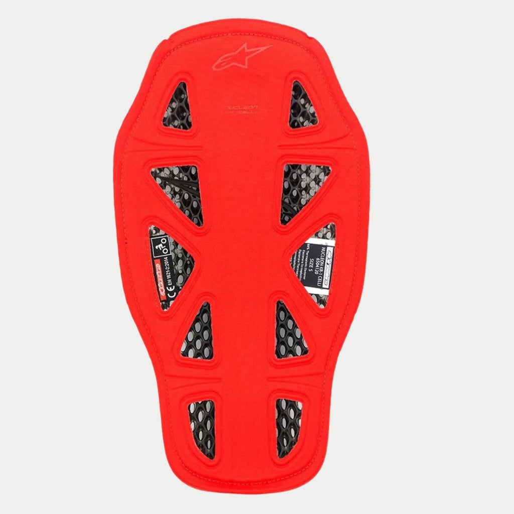Alpinestars Nucleon KR-1 Cell i Back Protector, vermelho, inserto de protetor de costas para motociclismo leve, com design de célula microestruturada para fluxo de ar e absorção de impacto, equipamento de proteção para fatos de corrida