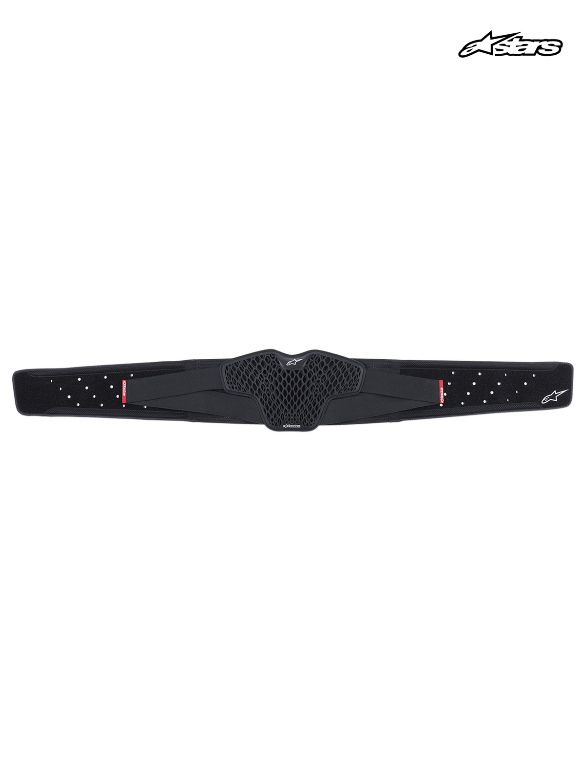 Alpinestars Sequence Kidney Belt, off-road and enduro motorcycle kidney belt, black, featuring a flexible TPR cell structure and perforated waist straps for enhanced ventilation