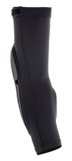 Alpinestars Bionic Flex Elbow Protector, protetor de cotovelo para motocross, preto, vista de perfil lateral, manga em malha elástica respirável, placa de proteção ergonomicamente perfilada, design de fácil colocação para proteção contra impactos