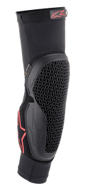 Alpinestars Bionic Flex Elbow Protector, preto e vermelho, manga de malha de fácil colocação com tecnologia Nucleon Flex flexível em favo de mel, logótipo Alpinestars vermelho, equipamento de proteção ergonómico para motociclismo todo-o-terreno