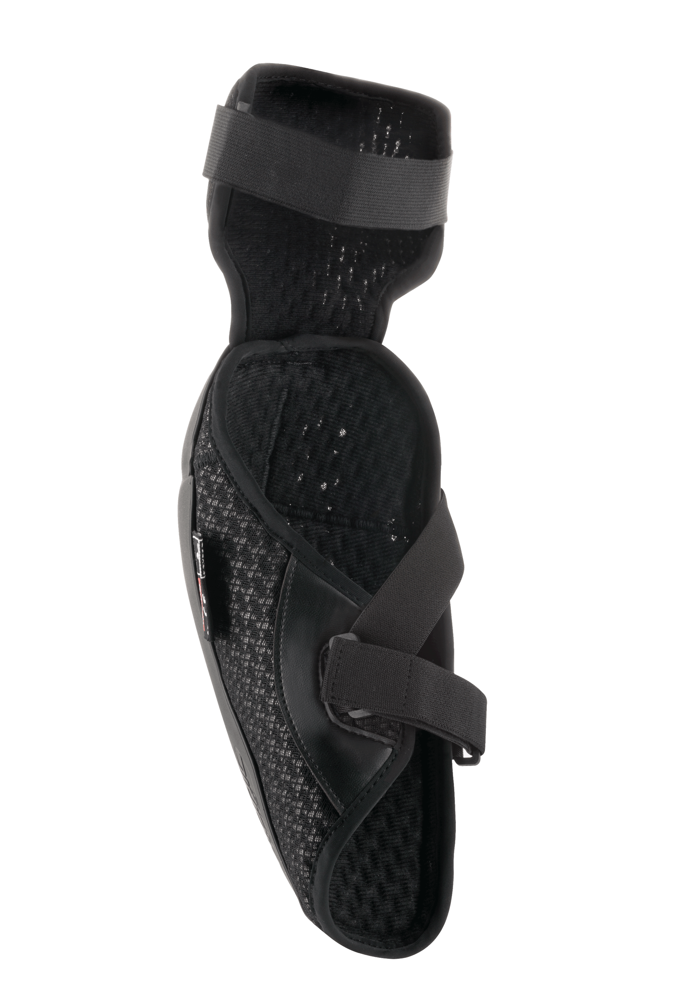 Protetor de Cotovelo Alpinestars Bionic Plus, preto, vista interior com acolchoamento em malha 3D e sistema de fecho de dupla alça, design ergonómico leve para proteção em todo-o-terreno