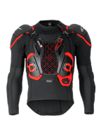 Alpinestars Airbag Tech-Air Off-Road, sistema de airbag para todo-o-terreno homologado FIM, preto e vermelho, construção em malha têxtil com proteção Nucleon CELL integrada