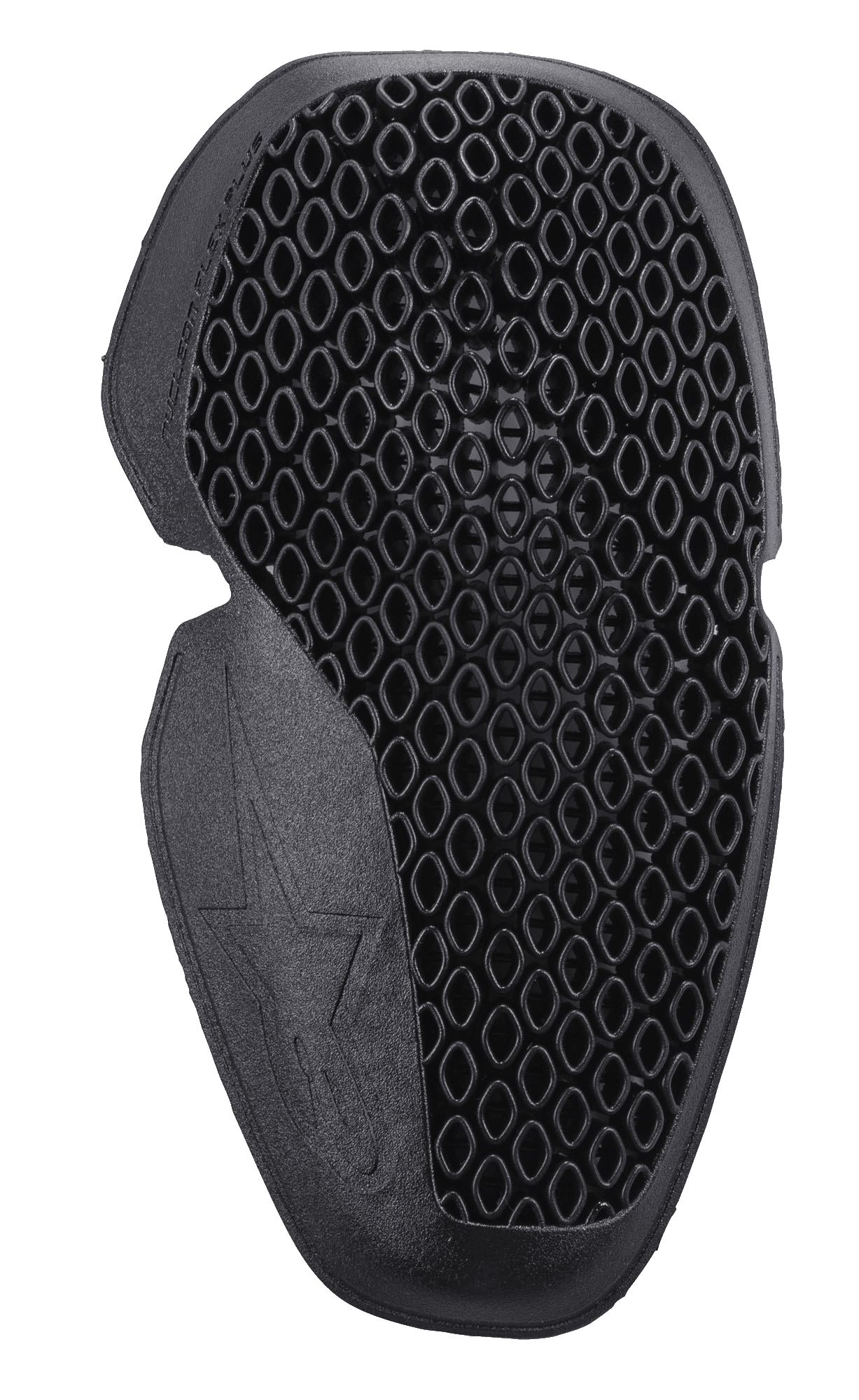 Alpinestars Nucleon Flex Plus Knee Protector, preto, inserção de proteção de joelho para motociclismo com estrutura perfurada de favo de mel em célula aberta, perfil ergonómico fino e design flexível com logótipo de estrela em relevo