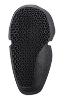 Alpinestars Nucleon Flex Plus Elbow Protectors, cotoveleiras de proteção para motociclismo em preto, estrutura celular alveolada para ventilação, design ergonómico flexível com logótipo de estrela em relevo, proteção de impacto com certificação CE Nível 1