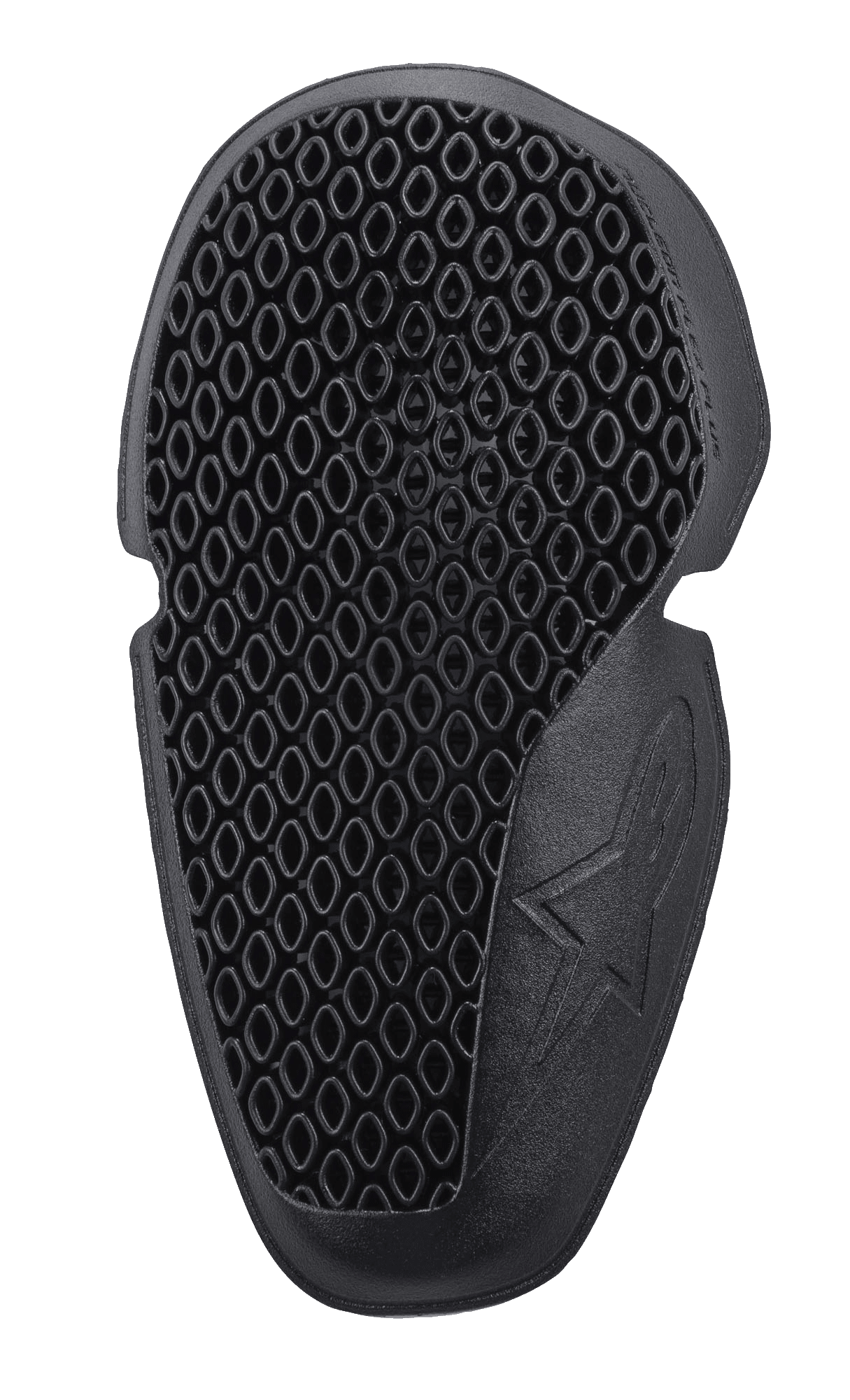 Alpinestars Nucleon Flex Plus Elbow Protectors, cotoveleiras de proteção para motociclismo em preto, estrutura celular alveolada para ventilação, design ergonómico flexível com logótipo de estrela em relevo, proteção de impacto com certificação CE Nível 1