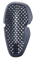 Protetor de cotovelo Alpinestars Nucleon Flex Pro, cinzento antracite, padrão de ventilação em favo de mel, forma ergonómica contornada com logótipo em relevo, proteção de impacto flexível para equipamento de motociclismo