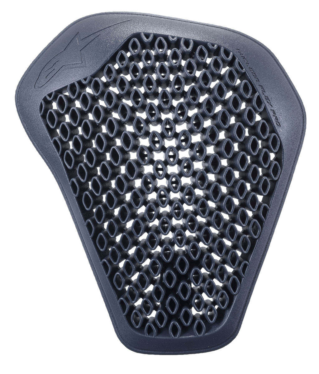 Alpinestars Nucleon Flex Pro Shoulder Protector, antracite, com um design de estrutura aberta altamente ventilada, construção ergonómica flexível e leve para proteção contra impactos em motociclismo