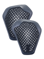 Alpinestars Nucleon Flex Pro Shoulder Protectors, par de inserções cinza antracite com estrutura de células em favo de mel, design ergonómico leve e ventilado para casacos de motociclismo