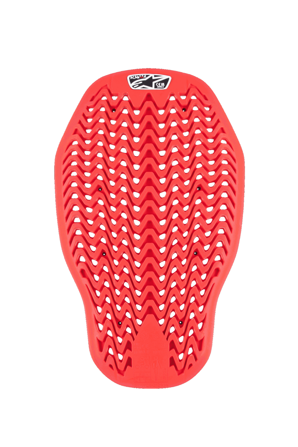 Alpinestars Nucleon Plasma Back Protector Insert, protetor de costas para motociclismo, vermelho, design de malha em ziguezague flexível com orifícios de ventilação, proteção contra impactos com certificação CE Nível 2, inserção ergonómica para casacos de motociclismo
