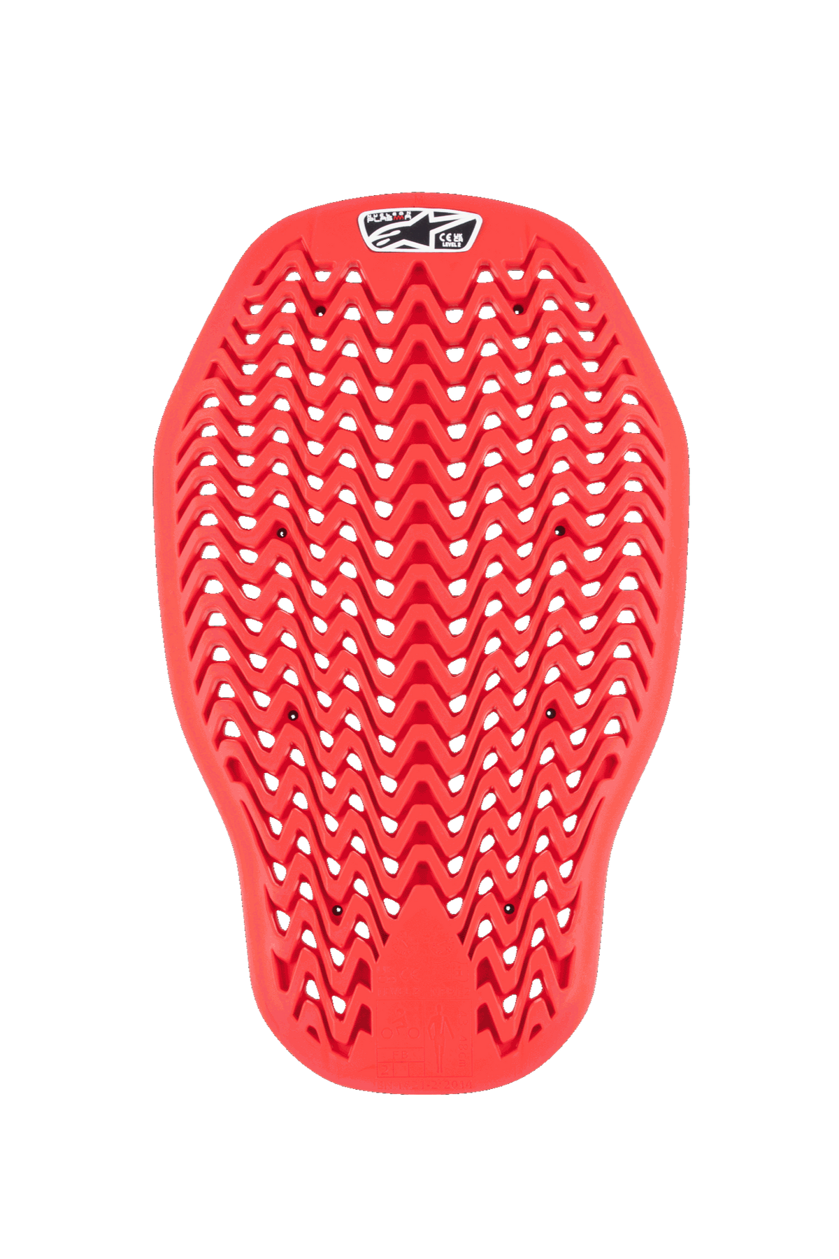 Alpinestars Nucleon Plasma Back Protector Insert, protetor de costas para motociclismo, vermelho, design de malha em ziguezague flexível com orifícios de ventilação, proteção contra impactos com certificação CE Nível 2, inserção ergonómica para casacos de motociclismo