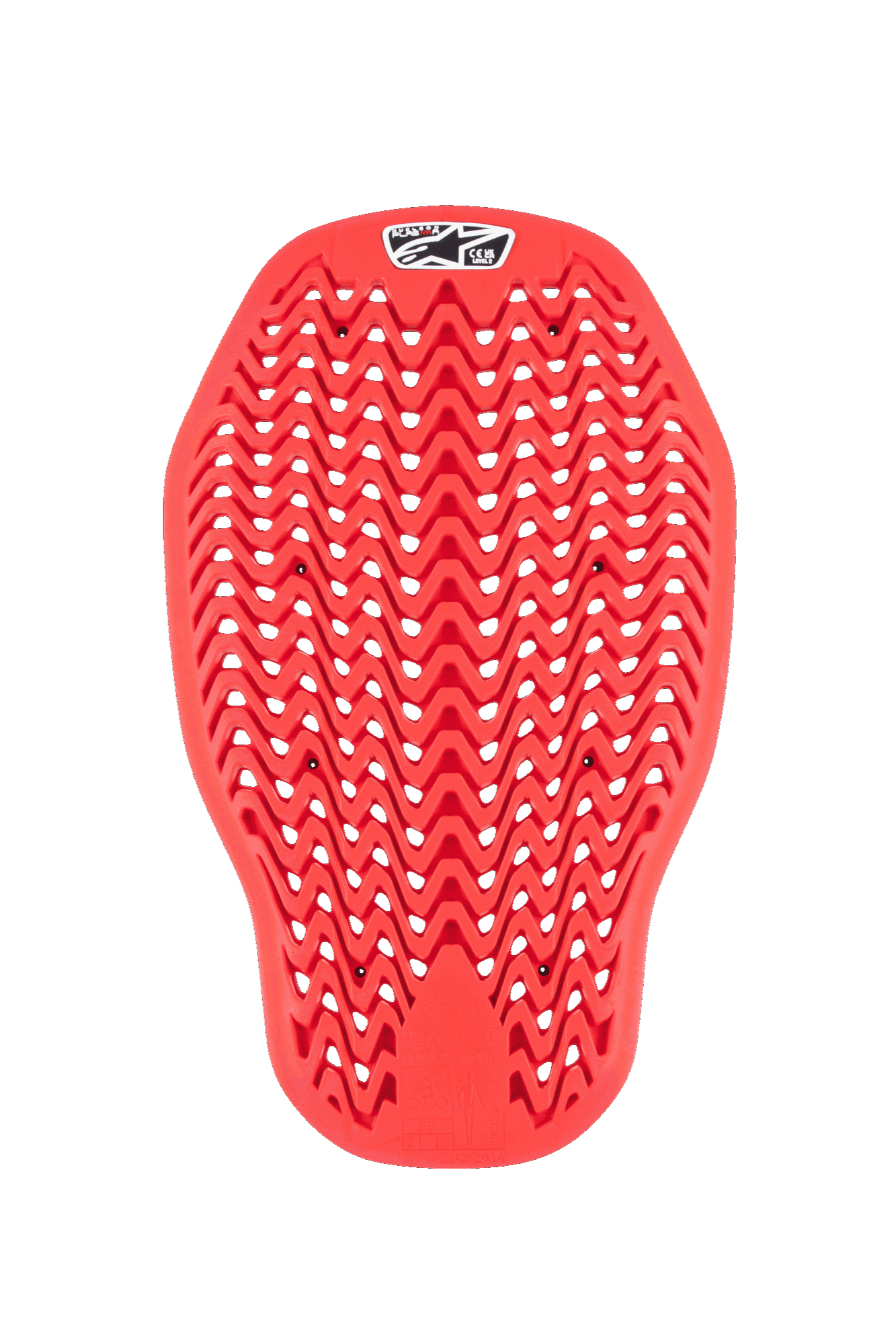 Alpinestars Nucleon Plasma Back Protector Insert, protetor de costas para motociclismo, vermelho, design de malha em ziguezague flexível com orifícios de ventilação, proteção contra impactos com certificação CE Nível 2, inserção ergonómica para casacos de motociclismo