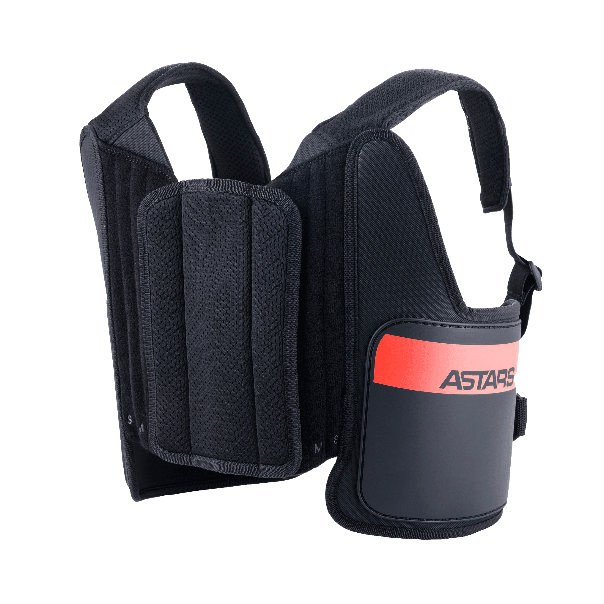 Alpinestars Bionic Rib Support, protetor de costelas para karting, preto com logótipo ASTARS vermelho, alças de ombro em malha ajustáveis, design ergonómico multicamada para proteção contra impactos