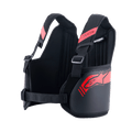 Alpinestars Bionic Rib Support, protetor de costelas para karting, preto e vermelho, com alças de ombro ajustáveis com fivelas, design ergonómico com logótipo vermelho, tecido de malha respirável para proteção em desportos motorizados