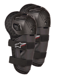 Alpinestars Bionic Action Kickstart Knee Guards, Youth Motocross Knee and Shin Protectors, Black with Red KICKSTART logo, articulated plastic shell and double elasticated straps, protective gear for young off-road riders