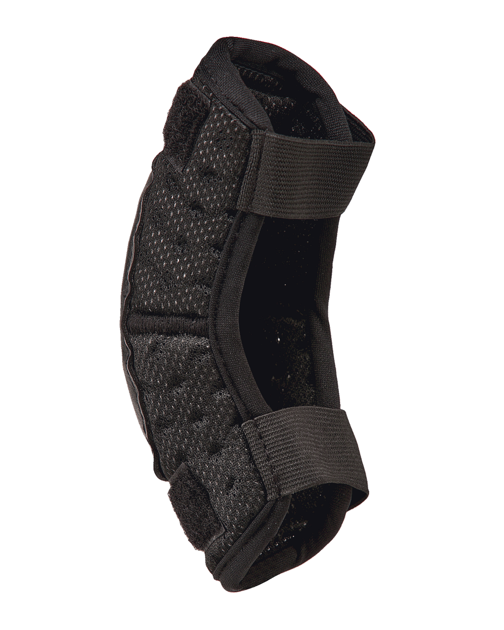 Alpinestars Youth Bionic Action Kickstart Elbow Guard, cotoveleira de motocross preta, vista de perfil com tiras elásticas duplas e acolchoamento perfurado flexível, equipamento de proteção durável para todo-o-terreno para crianças