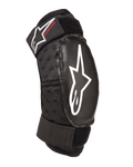 Alpinestars Youth Bionic Action Kickstart Elbow Guard, preta, cotoveleira de proteção para jovens com logótipo de estrela branco e marca Kickstart a vermelho, correias duplas ajustáveis com Velcro, tecido de malha respirável, design ergonómico para motocross e desportos de ação