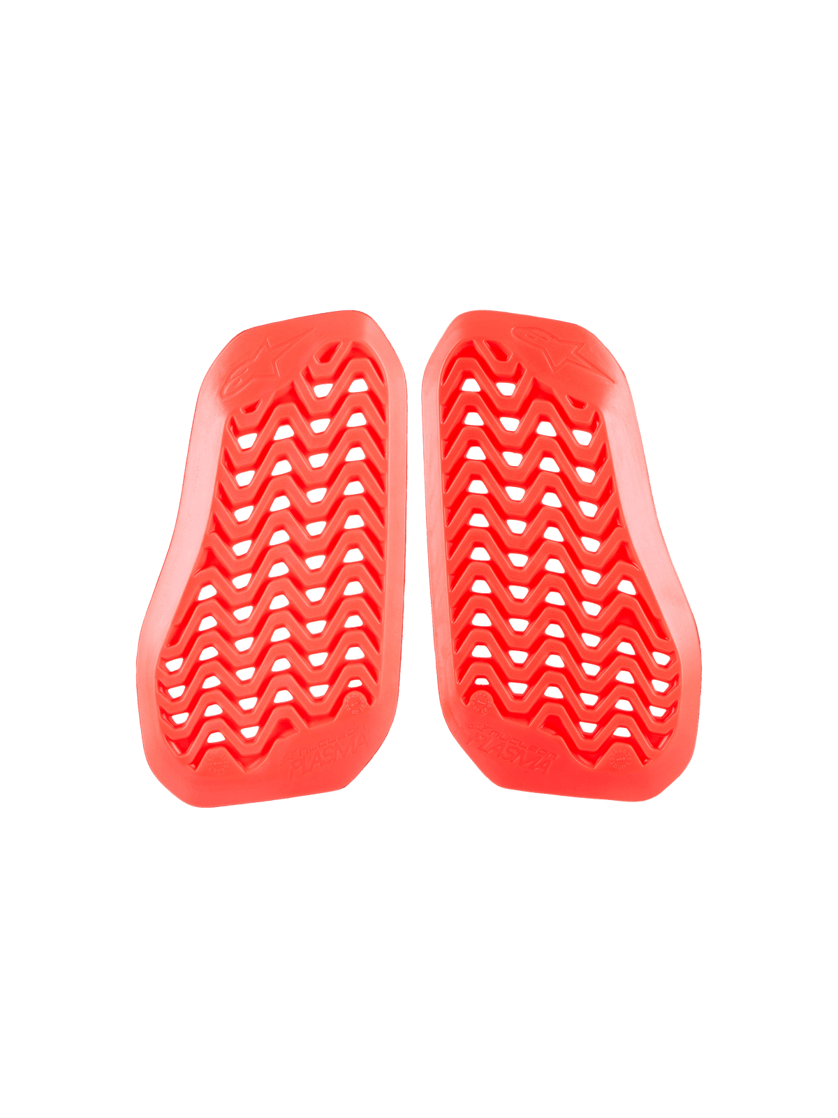 Alpinestars Nucleon Plasma Divided Chest Protector, inserção de armadura de peito para motociclismo vermelha, padrão em ziguezague ventilado com orifícios perfurados, proteção contra impactos com certificação CE, construção leve de duas peças