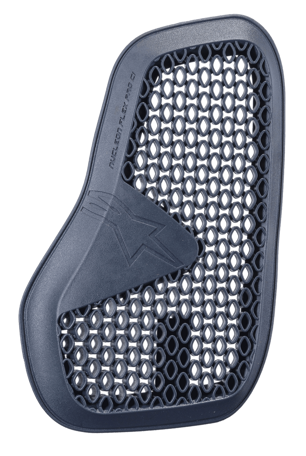 Protetor Alpinestars Nucleon Flex Pro Ci, protetor de peito para motociclismo, Antracite, almofada protetora cinzento escuro com padrão de malha em favo de mel, design ergonómico curvo com logótipo de estrela em relevo, microestrutura altamente ventilada