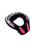 Alpinestars Sequence Jovem, protetor de pescoço ergonómico para motocross, preto e cinzento com detalhes em roxo.