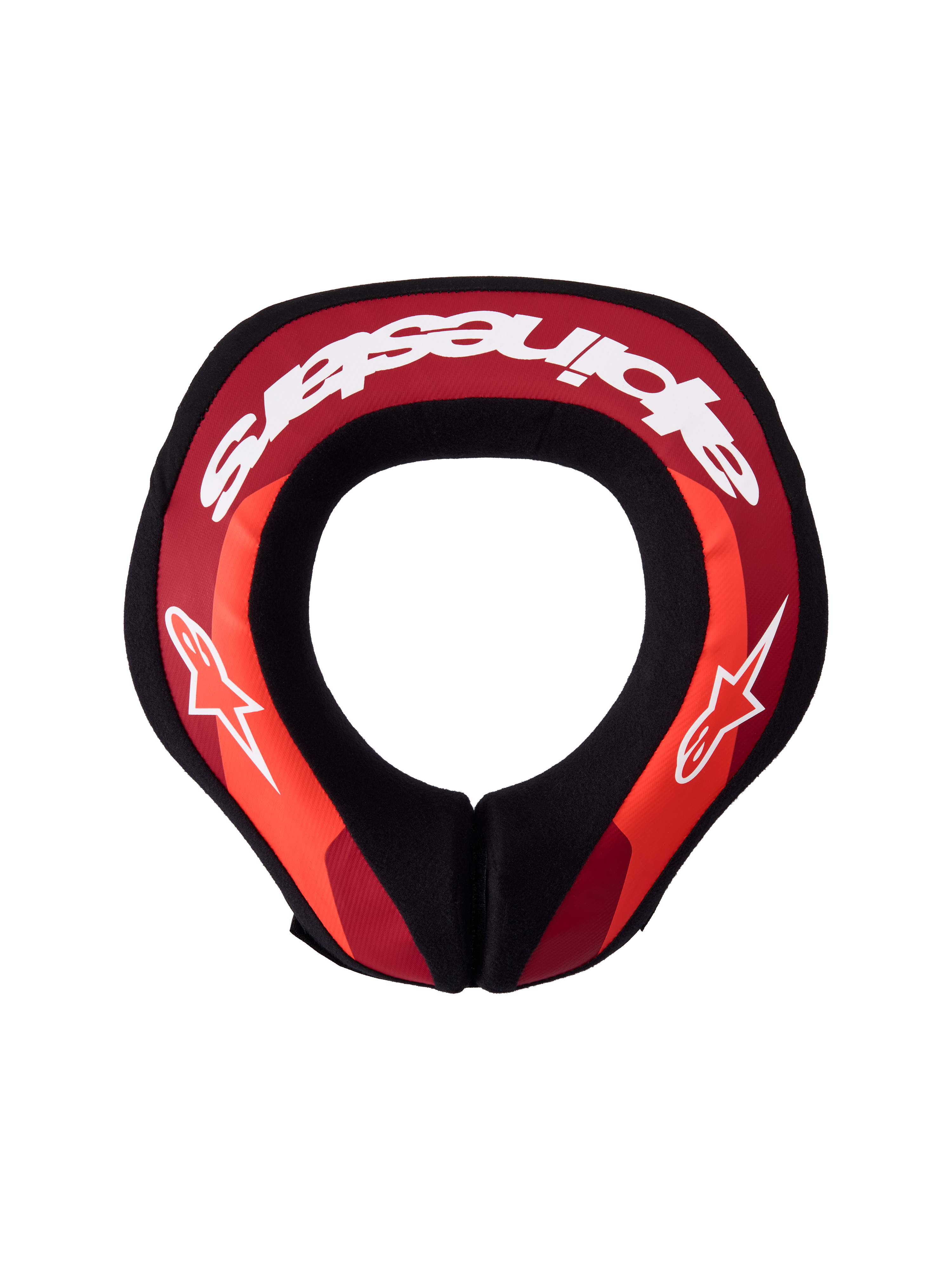 Alpinestars Protetor de Pescoço Sequence Jovem, vermelho e branco, proteção ergonómica para motocross e karting.