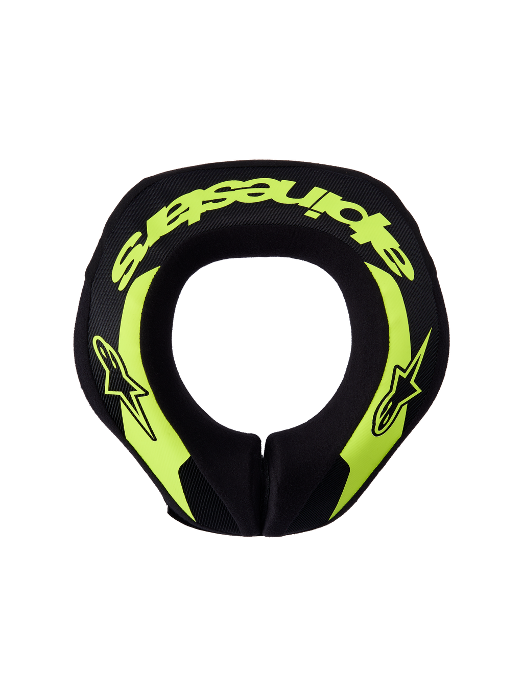 Alpinestars protetor de pescoço Sequence Jovem para motocross, juventude, em amarelo fluorescente e preto, design ergonómico.