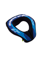Alpinestars Sequence Jovem, protetor de pescoço para motocross, azul e branco, espuma de dupla densidade ergonómica.