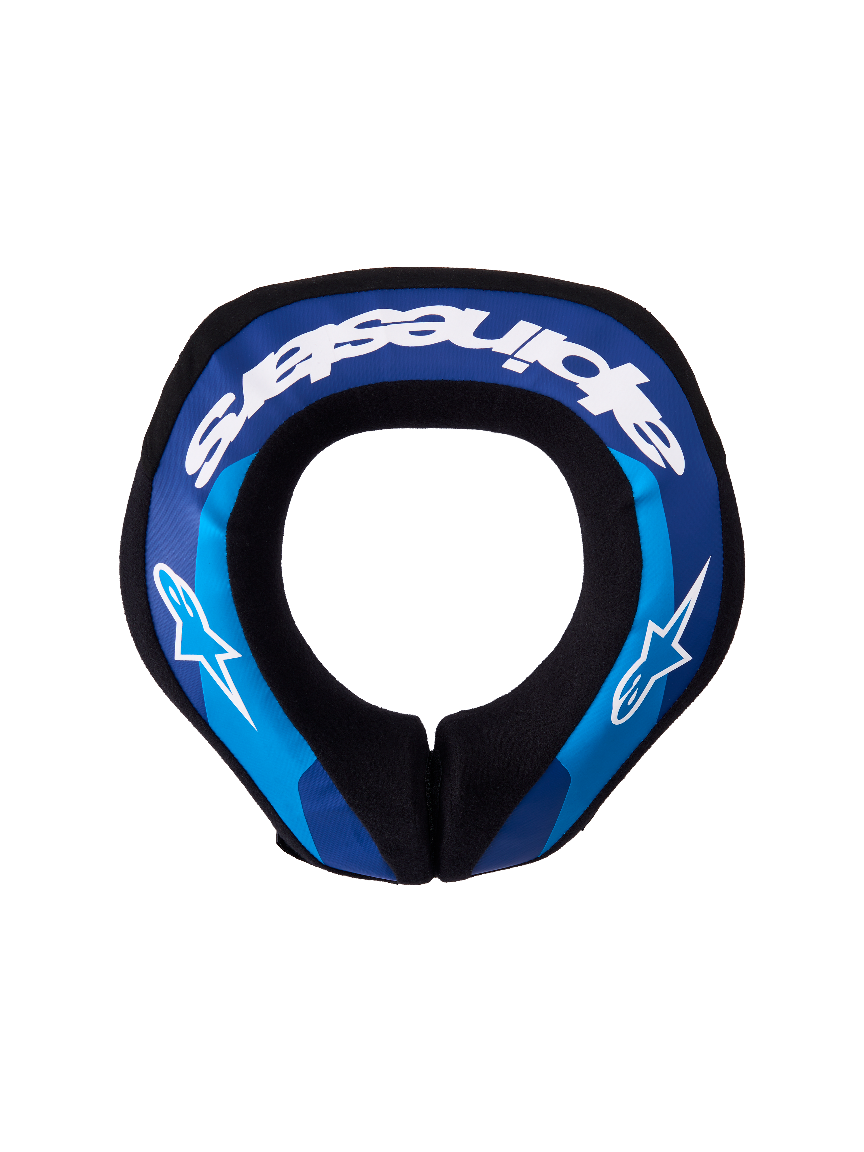 Alpinestars Protetor de Pescoço Sequence Jovem, proteção cervical para motocross e karting, azul e preto com logótipo branco, design ergonómico de dupla densidade.