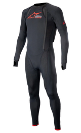 Alpinestars Tech-Air 10 Race System Camada Técnica Longa, macacão de corrida para homem, preto e vermelho vivo, respirável.