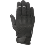 Alpinestars C-30 Drystar® Gloves, luvas de motociclismo pretas, proteção rígida sobre-moldada nos nós dos dedos, construção em tecido elástico e softshell, tira de velcro no pulso e detalhes refletores cinzentos nos dedos