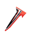 Spoiler Alpinestars Supertech R10 Miller Standard Limited Edition, spoiler traseiro aerodinâmico para capacete de motociclismo, vermelho com riscas pretas e brancas, design de corrida elegante, acessório de substituição para capacetes S-R10