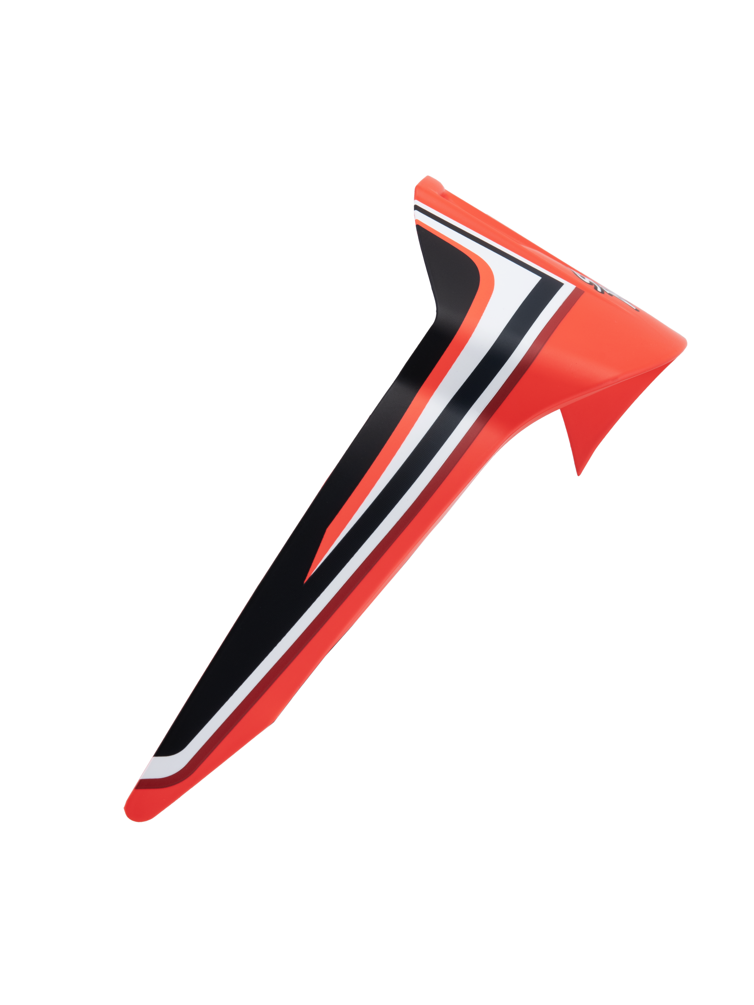 Spoiler Alpinestars Supertech R10 Miller Standard Limited Edition, spoiler traseiro aerodinâmico para capacete de motociclismo, vermelho com riscas pretas e brancas, design de corrida elegante, acessório de substituição para capacetes S-R10