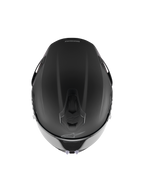 Alpinestars S-R7 Solid Helmet, Full-Face Racing Helmet, Black Matte, Top-down view showing aerodynamic shell construction, integrated ventilation ports, and subtle Alpinestars branding.