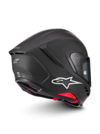 Alpinestars S-R7 Solid Capacete ECE06/DOT, capacete de moto para pista e estrada, preto mate com logótipo branco e detalhes vermelhos no interior, certificado ECE e DOT