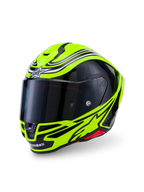 Capacete S-R7 Zeal Alpinestars, capacete de moto para corrida, certificado ECE 22.06, amarelo fluo, preto e branco, construção em carbono com viseira transparente