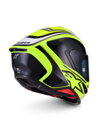Alpinestars S-R7 Zeal Capacete ECE06, capacete de moto integral para corrida, amarelo fluo, preto e branco, certificado ECE com spoiler aerodinâmico