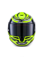 Alpinestars S-R7 Zeal Capacete ECE 22.06, capacete integral de moto para corrida, amarelo flúor, preto e branco, certificado ECE 22.06