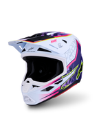 Capacete Alpinestars S-M7 Blaster ECE06, motocross, roxo, rosa e branco, design aerodinâmico e certificado ECE 22.06.