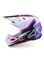 Alpinestars S-M7 Blaster ECE06, capacete de motocross roxo e rosa, construção leve em compósito, certificado ECE 22.06.