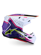 Alpinestars S-M7 Blaster ECE06, capacete de motocross roxo, rosa e branco, concha leve para off-road, certificado ECE