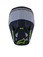 Capacete Alpinestars S-M3 Radium, capacete de motocross, verde, preto e amarelo néon mate, acabamento mate com múltiplas aberturas de ventilação, design aerodinâmico elegante com viseira integrada, equipamento de proteção especializado para todo-o-terreno e corridas de MX